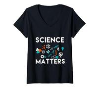 Femme Science Matters - École, collège et Chimie T-Shirt avec Col en V