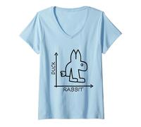 Femme Science Nerd Canard Lapin Physique Drôle Mathématiques Geek Humour T-Shirt avec Col en V
