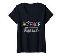 Femme Science Squad Enseignant Étudiant Ingénieur Technologie Équipe mathématiques T-Shirt avec Col en V