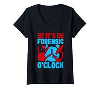 Femme Sciences Médico-légales Majeures Forensic Forensics T-Shirt avec Col en V