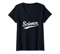 Femme Sciences T-Shirt avec Col en V