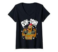 Femme Scooby-Doo Christmas Lights Ruh Roh! T-Shirt avec Col en V