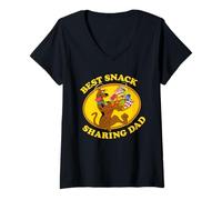 Femme Scooby-Doo Father's Day Best Snack Sharing Dad T-Shirt avec Col en V