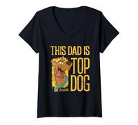 Femme Scooby-Doo Scoob This Dad is Top Dog T-Shirt avec Col en V