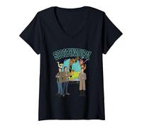 Femme Scooby-Doo Scoobynatural Supernatural Mystery Ride T-Shirt avec Col en V, Noir, S