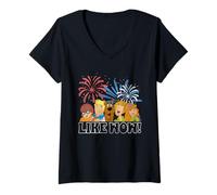 Femme Scooby-Doo Summer Fire Works T-Shirt avec Col en V