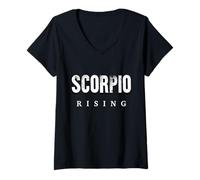 Femme Scorpio Rising - Astrologie Horoscope drôle T-Shirt avec Col en V