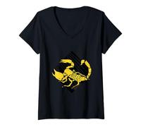 Femme Scorpion Agressive Insecte Puissant Force Animal Animal T-Shirt avec Col en V