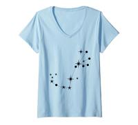 Femme Scorpion Constellation Scorpio | Signes du Zodiaque T-Shirt avec Col en V