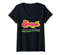 Femme Scorpion démêlant Les mystères Un reflet à la Fois T-Shirt avec Col en V