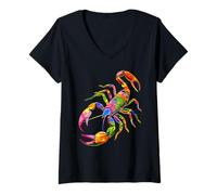 Femme Scorpion Insectes Doux Scorpion Empereur Drôles de Scorpions T-Shirt avec Col en V