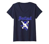 Femme Scotland Rampant Lion UK Scotland Gift Scottish T-Shirt avec Col en V