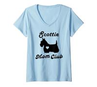 Femme Scottie mom Club T-Shirt avec Col en V