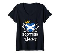 Femme Scottish Queen Scotland Flag Proud Scottish Woman T-Shirt avec Col en V