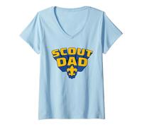 Femme Scout Dad! Cub Scouts Scouting America Comic Book Style Art T-Shirt avec Col en V