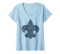 Femme Scout Law Fleur De Lis Typography Scouting T-Shirt avec Col en V