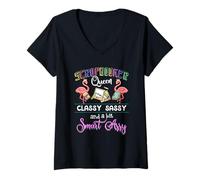 Femme Scrapbooking - Scrapbooker Queen Classy Sassy Flamingo Gift T-Shirt avec Col en V
