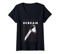 Femme Scream Logo Stack T-Shirt avec Col en V