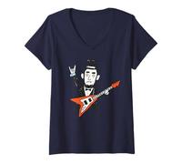 Femme Scribble Art Drawing Childlike Drawing Abraham Lincoln Rock Gesture T-Shirt avec Col en V