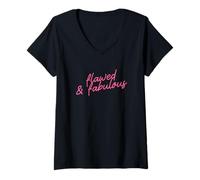 Femme Script d'affirmation Positive imparfait et Fabuleux T-Shirt avec Col en V