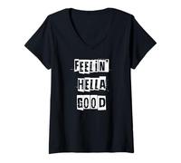 Femme Se Sentir Vraiment Bien T-Shirt avec Col en V