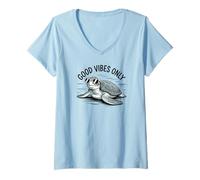 Femme Sea Turtle Decor Lover Ocean Life Creatures Beach T-Shirt avec Col en V