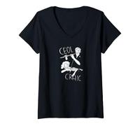 Femme Séance de Musique Traditionnelle Irlandaise - Ceol & Craic T-Shirt avec Col en V