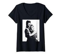 Femme Séance Photo de Lulu David Bowie Ziggy à l'ère Stardust 1973 T-Shirt avec Col en V