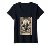 Femme Sebastian Bach Compositeur T-Shirt avec Col en V