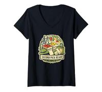 Femme Second Pick Ready Glanage au Verger T-Shirt avec Col en V