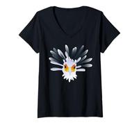 Femme Secrétaire Oiseau T-Shirt avec Col en V