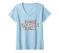 Femme Secrétaire Scolaire adjointe Administrative de l'équipe de réception T-Shirt avec Col en V