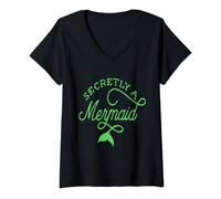 Femme Secrètement une sirène T-Shirt avec Col en V