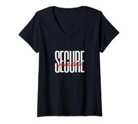 Femme Secure Your Data Cybersecurity Expert Infosec Encrypted Chat T-Shirt avec Col en V