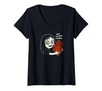 Femme See, I Do Have A Heart Creepy Cute Girl With Heart T-Shirt avec Col en V