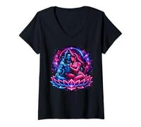 Femme Seigneur Shiva Durga Dieu Hindou Mahadeva Déesse Déesse Parvati T-Shirt avec Col en V