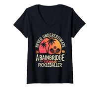 Femme Séjour d'un Joueur de Pickleball en Voyage sur l'île de Bainbridge T-Shirt avec Col en V