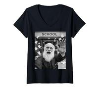 Femme Selfie drôle du dernier Jour d'école des Vacances d'été de Charles Darwin T-Shirt avec Col en V