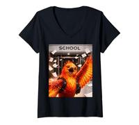 Femme Selfie mème Amusant du dernier Jour d'école à Phoenix T-Shirt avec Col en V