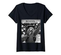 Femme Selfie mème Amusant du dernier Jour d'école de Kiwi Bird T-Shirt avec Col en V