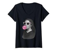 Femme Selfie Saint Gemma Galgani T-Shirt avec Col en V