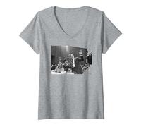 Femme Senator Ted & Rose Kennedy 90th Birthday par Michael Grecco T-Shirt avec Col en V