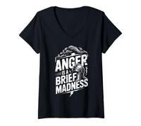 Femme Seneca Stoic Philosoper Citation de Motivation Stoïcisme Graphique T-Shirt avec Col en V
