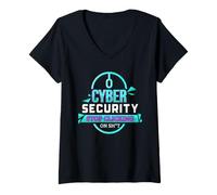 Femme Sensibilisation à la cybersécurité Funny IT Pro Citation Stop Clicking T-Shirt avec Col en V