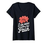 Femme Sensibilisation à la douleur chronique : Des guerriers invisibles contre les maladies T-Shirt avec Col en V