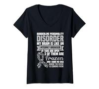 Femme Sensibilisation à la Limite, Mois de l'EUDP, personnalité Limite du Trouble Borderline T-Shirt avec Col en V