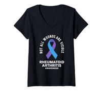 Femme Sensibilisation à la polyarthrite rhumatoïde : Toutes Les plaies ne sont Pas Visibles T-Shirt avec Col en V