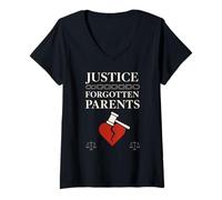 Femme Sensibilisation à l'aliénation parentale Soutien aux droits de la famille T-Shirt avec Col en V