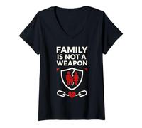 Femme Sensibilisation à l'aliénation parentale Soutien aux droits de la famille T-Shirt avec Col en V