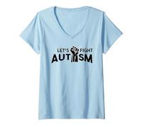 Femme Sensibilisation à l'Autisme Trouble du Spectre autistique T-Shirt avec Col en V